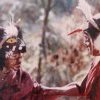 Lyndal Marshall performs the Quoll cat chasing Garangatch the Eel, 1988